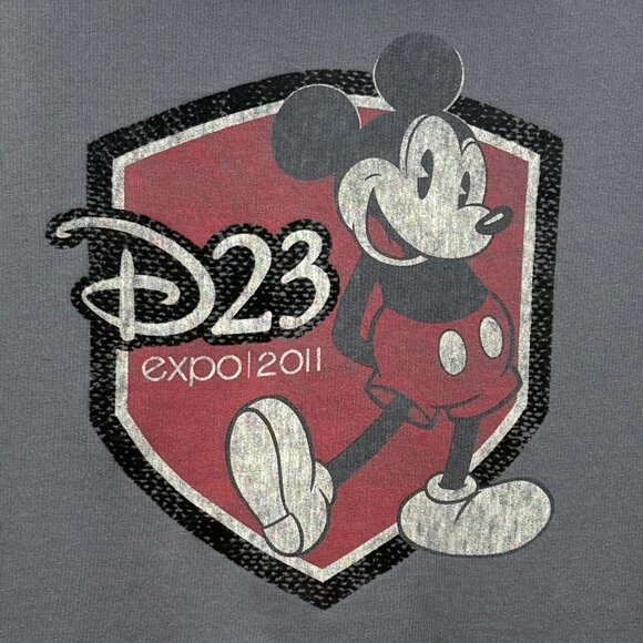 Disney D23 Expo 2011 1st Year Expo Logo Zippered Hoodie Unisex L Gray - Picture 6 of 10